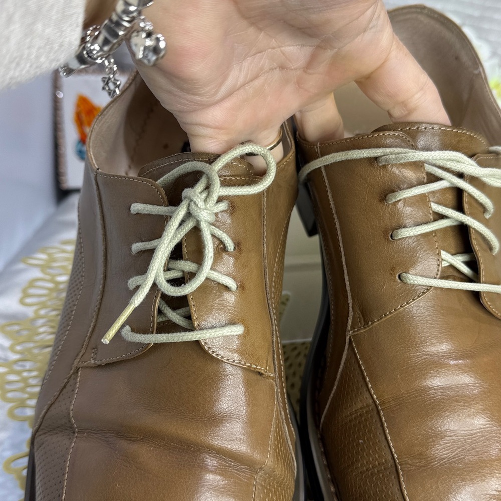 (R2) Giovanni Vintage,Y2K,brown leather square toe shoes, size 13, made in Italy - Picture 12 of 15